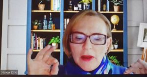 Helen ZIlle talking to the Adele Searll 100 Club